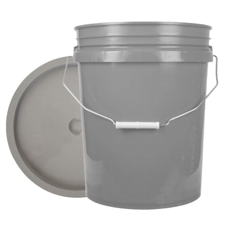World Enterprises Bucket, 12 in H, Gray 5GRY,345GRY